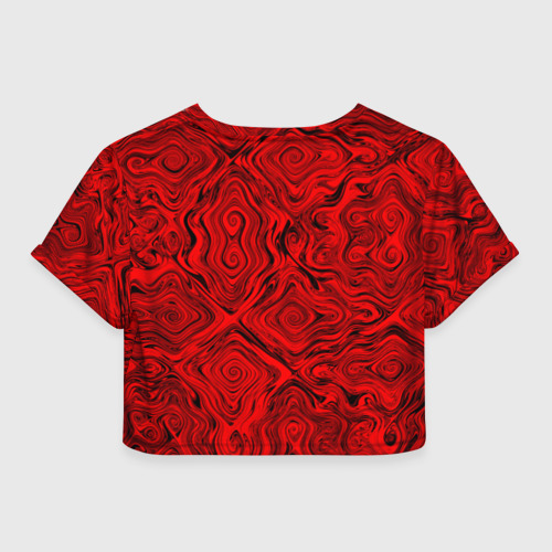 Женская футболка Crop-top 3D Tie-Dye red, цвет 3D печать - фото 2