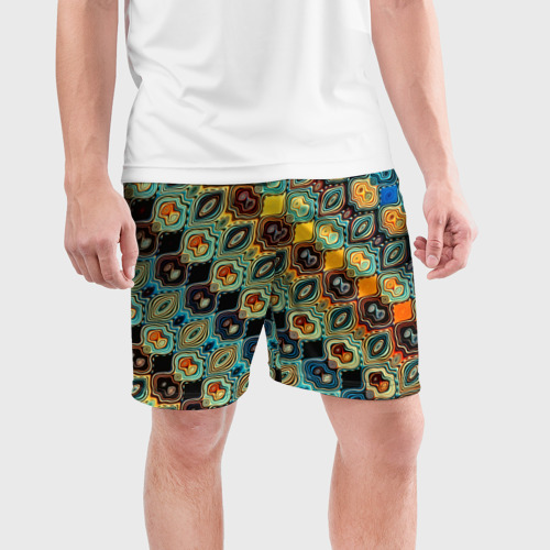 Мужские шорты спортивные Мозаика, цвет 3D печать - фото 3