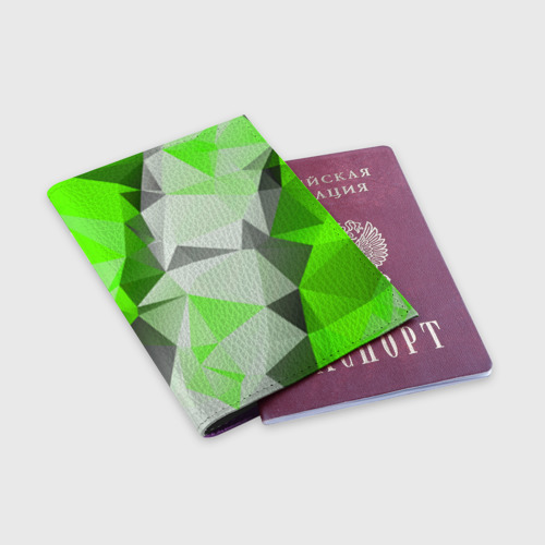 Обложка для паспорта матовая кожа Sport Abstract 2018 Green, цвет фиолетовый - фото 3