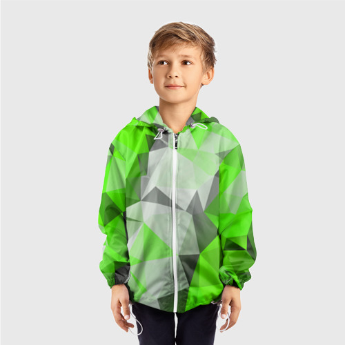 Детская ветровка 3D Sport Abstract 2018 Green, цвет белый - фото 3