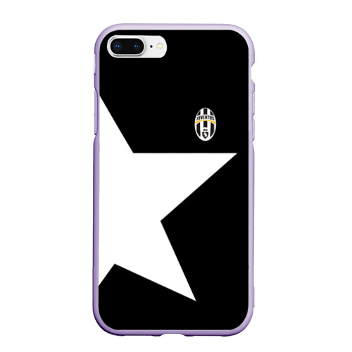 Чехол для iPhone 7Plus/8 Plus матовый Juventus Ювентус 2018, цвет светло-сиреневый