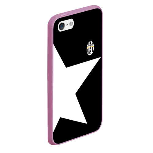 Чехол для iPhone 5/5S матовый Juventus Ювентус 2018, цвет розовый - фото 3