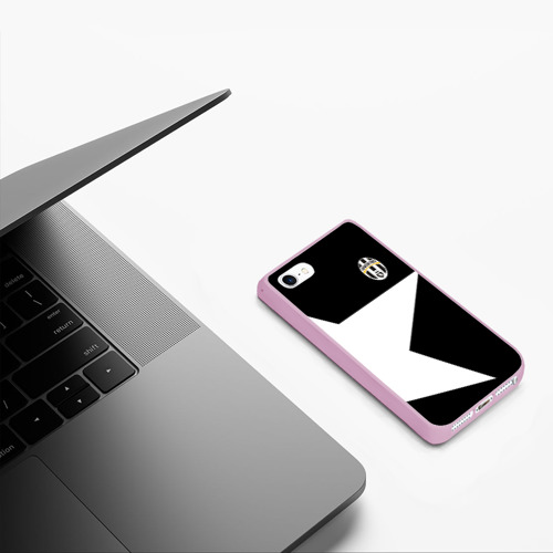 Чехол для iPhone 5/5S матовый Juventus Ювентус 2018, цвет розовый - фото 5