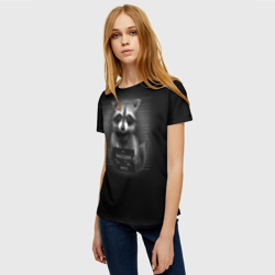 Женская футболка 3D Енот Преступник - фото 2