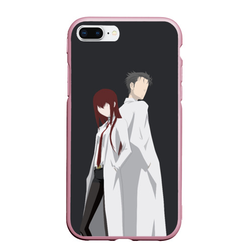 Чехол для iPhone 7Plus/8 Plus матовый Okabe & Kurisu, цвет розовый