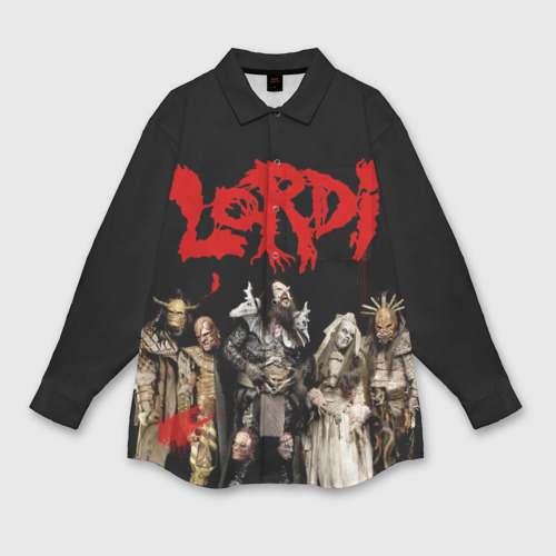 Мужская рубашка oversize 3D с принтом Lordi, вид спереди #2