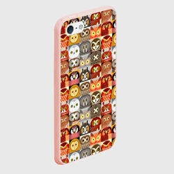 Чехол для iPhone 5/5S матовый Совы Плитка - фото 2