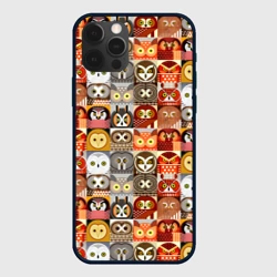 Чехол для iPhone 12 Pro Совы Плитка