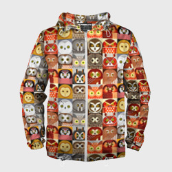 Мужская ветровка 3D Совы Плитка