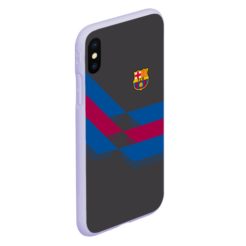 Чехол для iPhone XS Max матовый FC Barcelona Barca ФК Барселона, цвет светло-сиреневый - фото 3