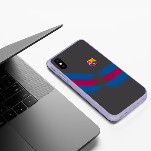 Чехол для iPhone XS Max матовый FC Barcelona Barca ФК Барселона, цвет светло-сиреневый - фото 5