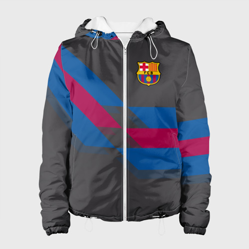 Женская куртка 3D FC Barcelona Barca ФК Барселона, цвет белый