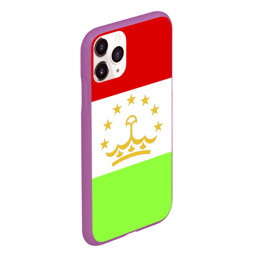 Чехол для iPhone 11 Pro Max матовый Флаг Таджикистана, цвет фиолетовый - фото 3