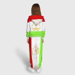 Костюм с принтом Флаг Таджикистана для ребенка, вид на модели сзади №3. Цвет основы: белый