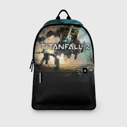 Рюкзак с принтом Titanfall для любого человека, вид спереди №3. Цвет основы: белый