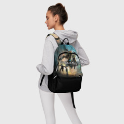 Рюкзак с принтом Titanfall для любого человека, вид спереди №4. Цвет основы: белый