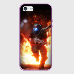 Чехол для iPhone 5/5S матовый Titanfall fighter runs