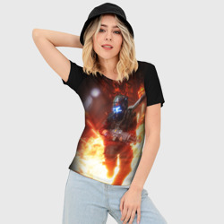 Женская футболка 3D Slim Titanfall fighter runs - фото 2