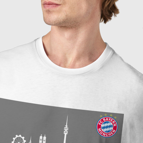 Мужская футболка хлопок Bayern Munchen - Munchen City grey (2022) - фото 6