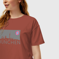Женская футболка хлопок Oversize Bayern Munchen - Munchen City grey (2022) - фото 2
