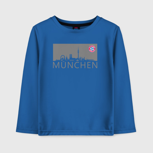 Детский лонгслив хлопок Bayern Munchen - Munchen City grey (2022), цвет синий