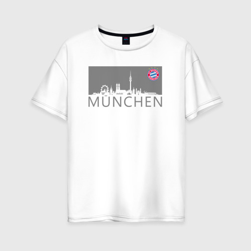 Женская футболка хлопок Oversize Bayern Munchen - Munchen City grey (2022), цвет белый