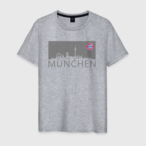 Мужская футболка хлопок Bayern Munchen - Munchen City grey (2022), цвет меланж