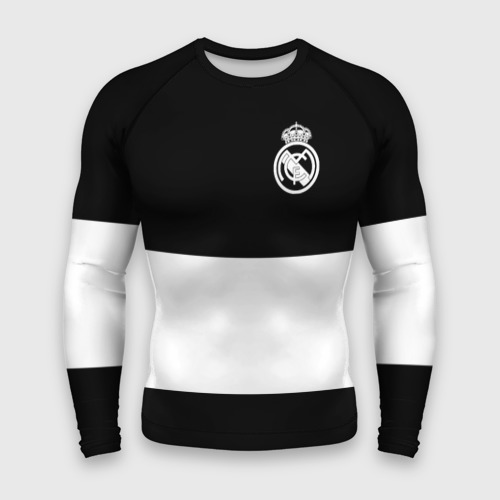 Мужской рашгард 3D с принтом Real Madrid Black Collection, вид спереди #2