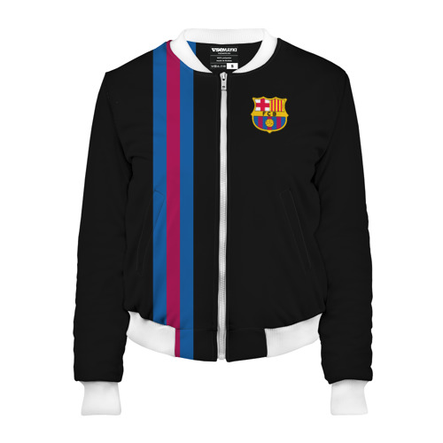 Женский бомбер 3D FC Barcelona Line Collection, цвет белый