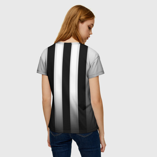 Женская футболка 3D с принтом Ювентус Новый Логотип, вид сзади #2