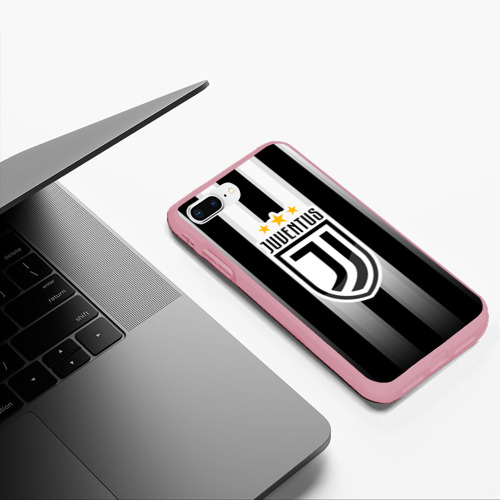 Чехол для iPhone 7Plus/8 Plus матовый Ювентус Новый Логотип, цвет баблгам - фото 5