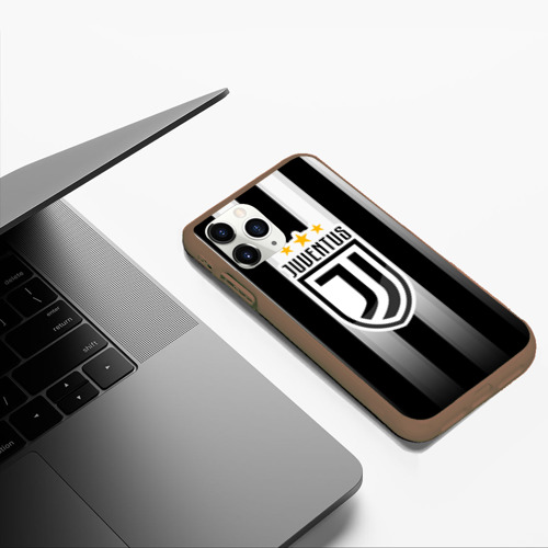 Чехол для iPhone 11 Pro Max матовый Ювентус Новый Логотип, цвет коричневый - фото 5
