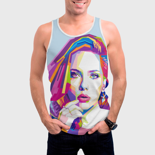Мужская майка 3D Scarlett Johansson, цвет 3D печать - фото 3