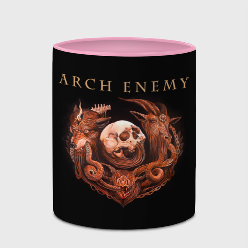 Кружка с полной запечаткой Arch Enemy, цвет белый + розовый - фото 4