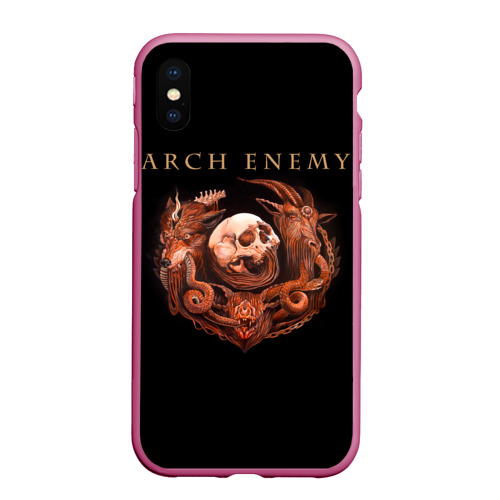 Чехол для iPhone XS Max матовый Arch Enemy, цвет малиновый