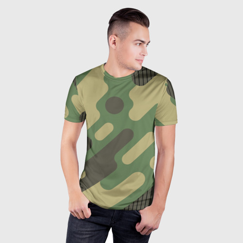 Мужская футболка 3D Slim Паттерн камуфляж, цвет 3D печать - фото 3