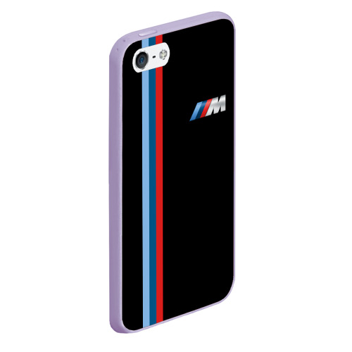 Чехол для iPhone 5/5S матовый BMW black collection БМВ, цвет светло-сиреневый - фото 3