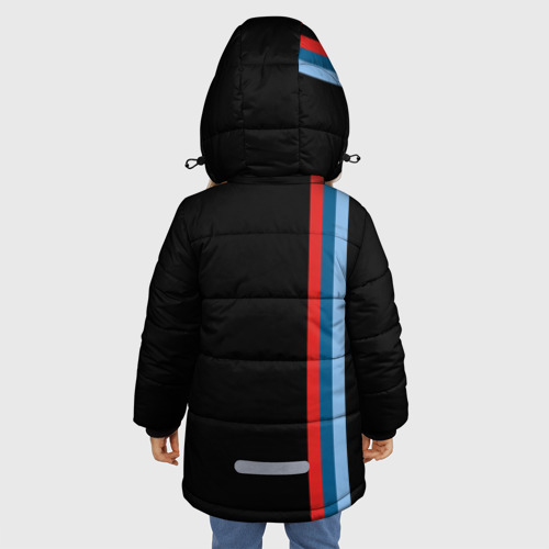 Зимняя куртка для девочек 3D BMW black collection БМВ, цвет светло-серый - фото 4