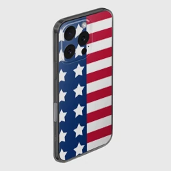 Чехол для iPhone 16 Pro силиконовый с защитой камеры USA flag американский флаг - фото 2