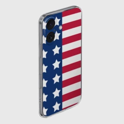 Чехол для iPhone 16 силиконовый с защитой камеры USA flag американский флаг - фото 2