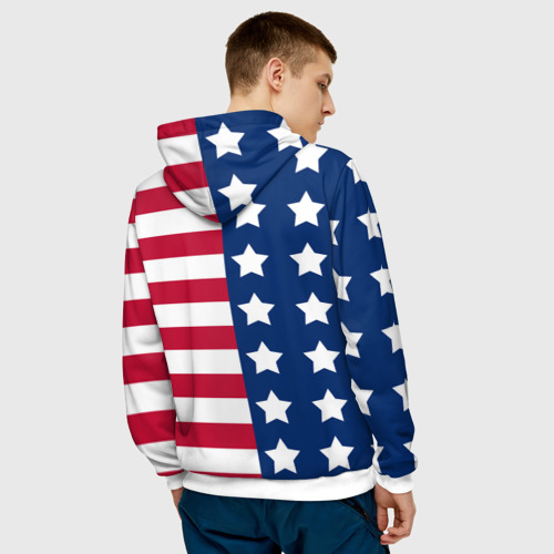 Мужская толстовка 3D USA flag американский флаг, цвет белый - фото 4