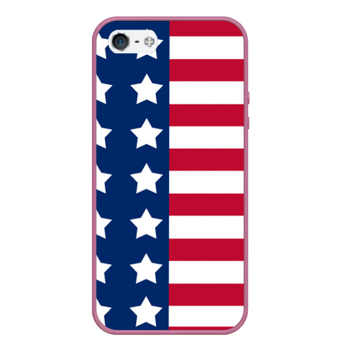 Чехол для iPhone 5/5S матовый USA flag американский флаг