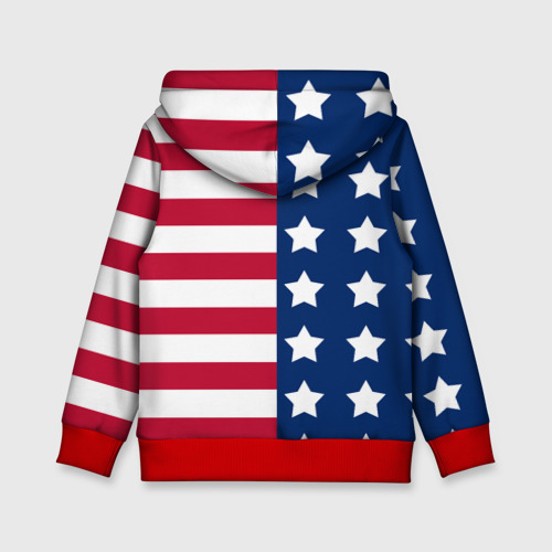 Детская толстовка 3D USA flag американский флаг, цвет красный - фото 2