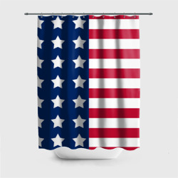 Штора 3D для ванной USA flag американский флаг