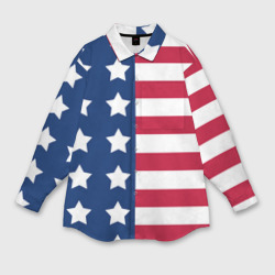 Женская рубашка oversize 3D USA flag американский флаг
