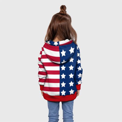 Детская толстовка 3D USA flag американский флаг, цвет красный - фото 5