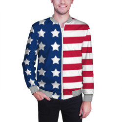 Мужской бомбер 3D USA flag американский флаг - фото 2