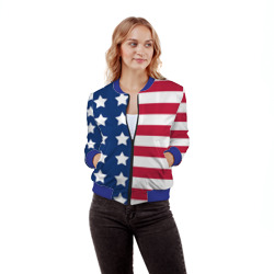 Женский бомбер 3D USA flag американский флаг - фото 2