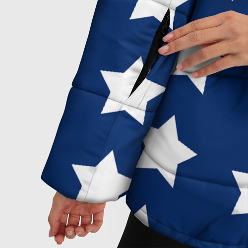 Женская зимняя куртка Oversize USA flag американский флаг, цвет черный - фото 6