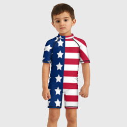 Детский купальный костюм 3D USA FLAG \ АМЕРИКАНСКИЙ ФЛАГ - фото 2